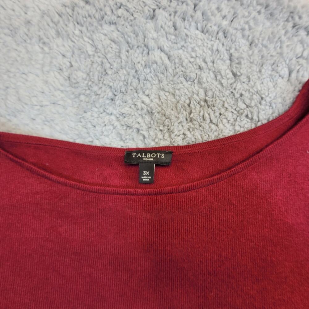TALBOTS 3X WOMANS SWEATER LONG SLEAVE RED - Picture 5 of 9